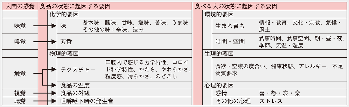 表:おいしさの要因