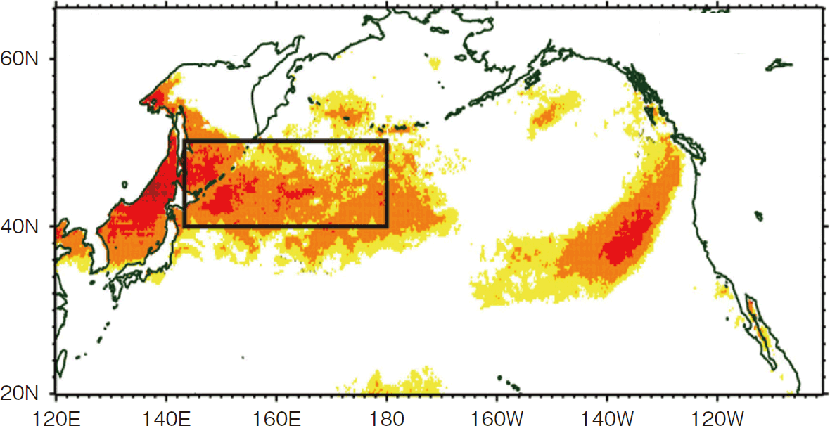 図表3-21 北西太平洋で確認された海洋熱波